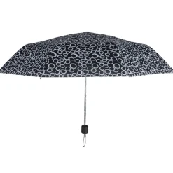 Parapluie noir à cercles blancs