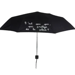 Parapluie noir avec inscription blanche