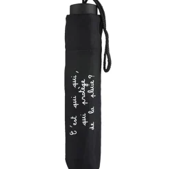Parapluie noir avec inscription blanche