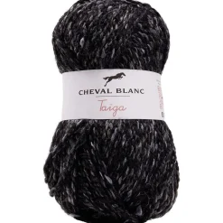 Pelote acrylique laine fil épais mélange Taïga 404 noir