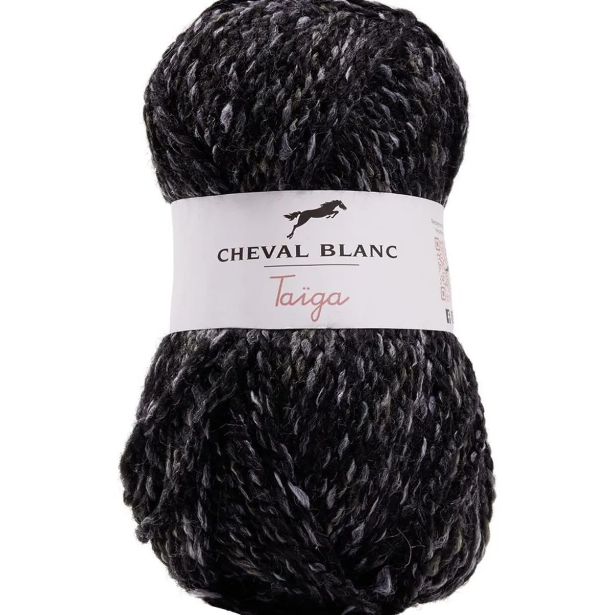 Pelote acrylique laine fil épais mélange Taïga 404 noir