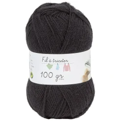 Pelote de fil à tricoter acrylique noir