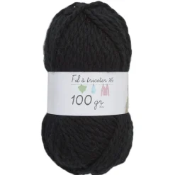 Pelote de fil à tricoter acrylique épais noir