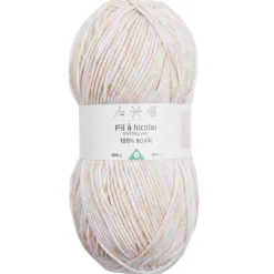 Pelote de fil à tricoter acrylique rose bonbon 200Gr