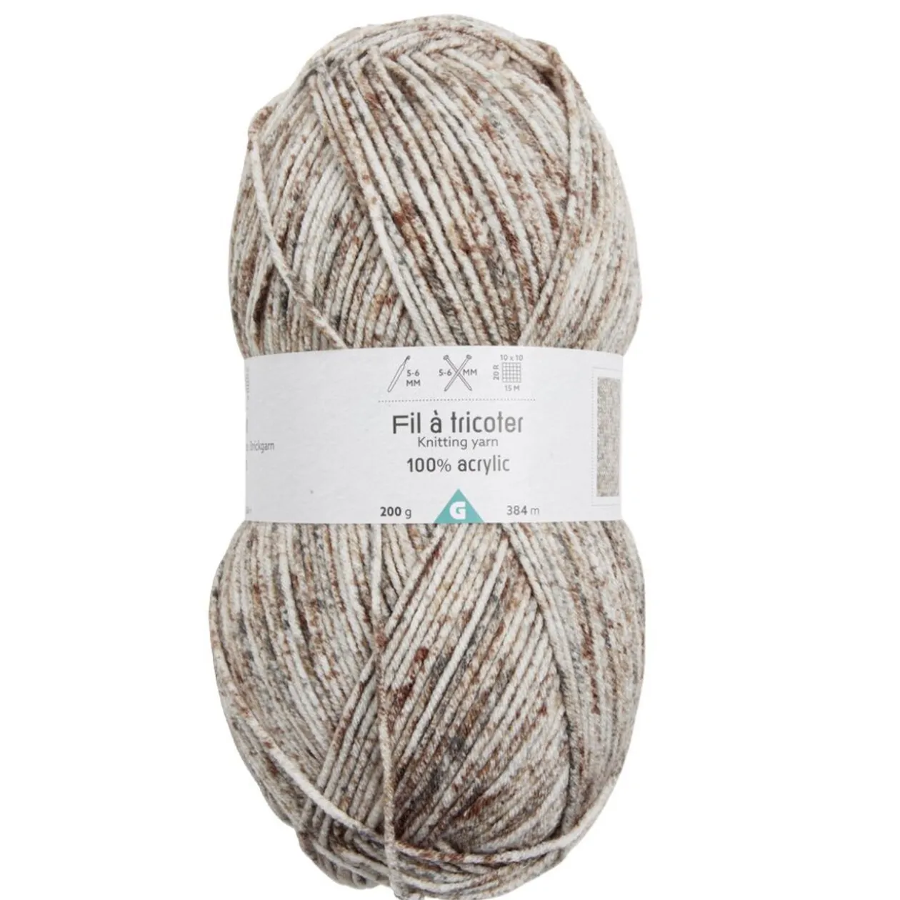 Pelote de fil à tricoter acrylique brun chocolat 200Gr