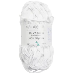 Pelote de fil à tricoter chenille multicolore 100Gr