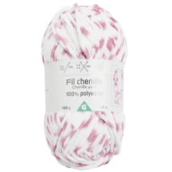 Pelote de fil à tricoter chenille multicolore 100Gr