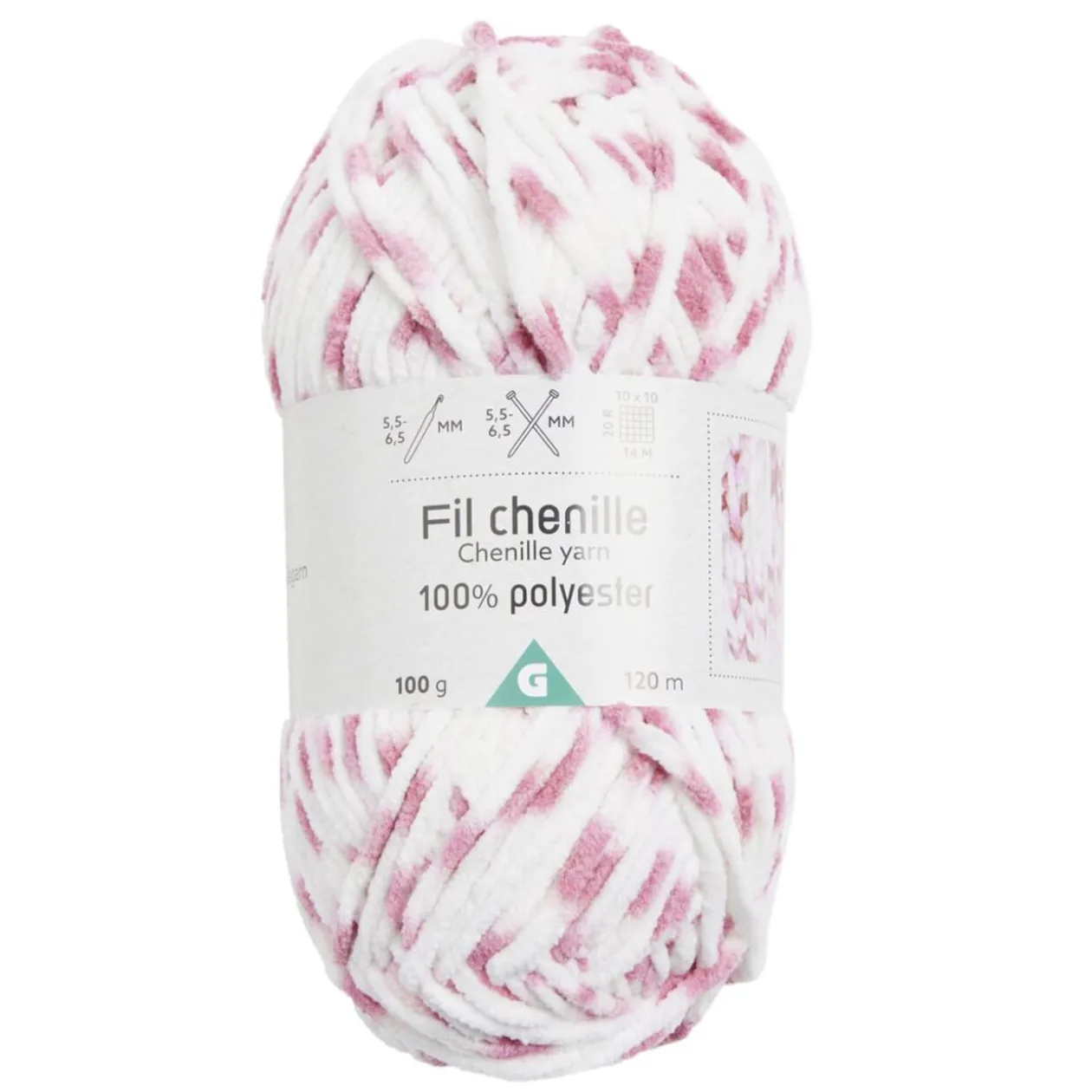 Pelote de fil à tricoter chenille multicolore 100Gr