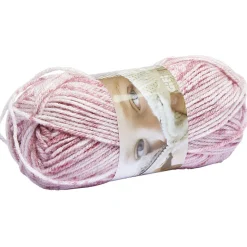 Pelote de fil à tricoter rose chiné