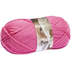 Pelote de fil à tricoter rose