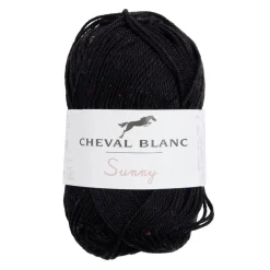 Pelote fil à tricoter 100% coton noir 50g