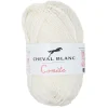 Pelote fil à tricoter coton et acrylique ivoire 50g