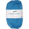 Pelote fil à tricoter coton et acrylique bleu 50g