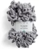 Pelote fil à tricoter 9m effet chenille polyester gris clair 100g