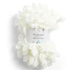 Pelote fil à tricoter 9m effet chenille polyester blanc écru 100g