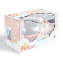 Peluche animal avec baignoire et accessoires