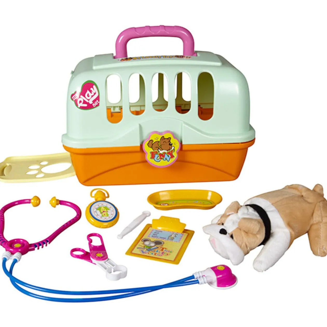 Peluche chat accessoires vétérinaire