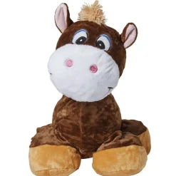 Peluche cheval gonflable marron h. 60 cm