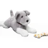 Peluche chien animé gris