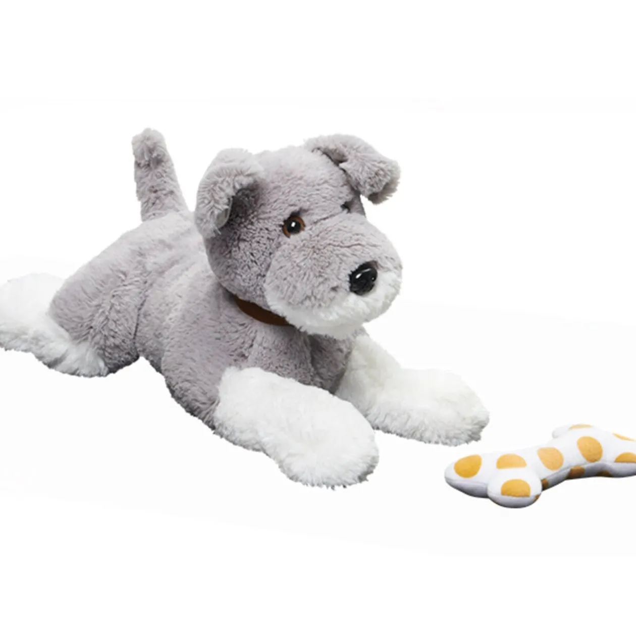 Peluche chien animé gris
