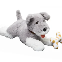 Peluche chien animé gris