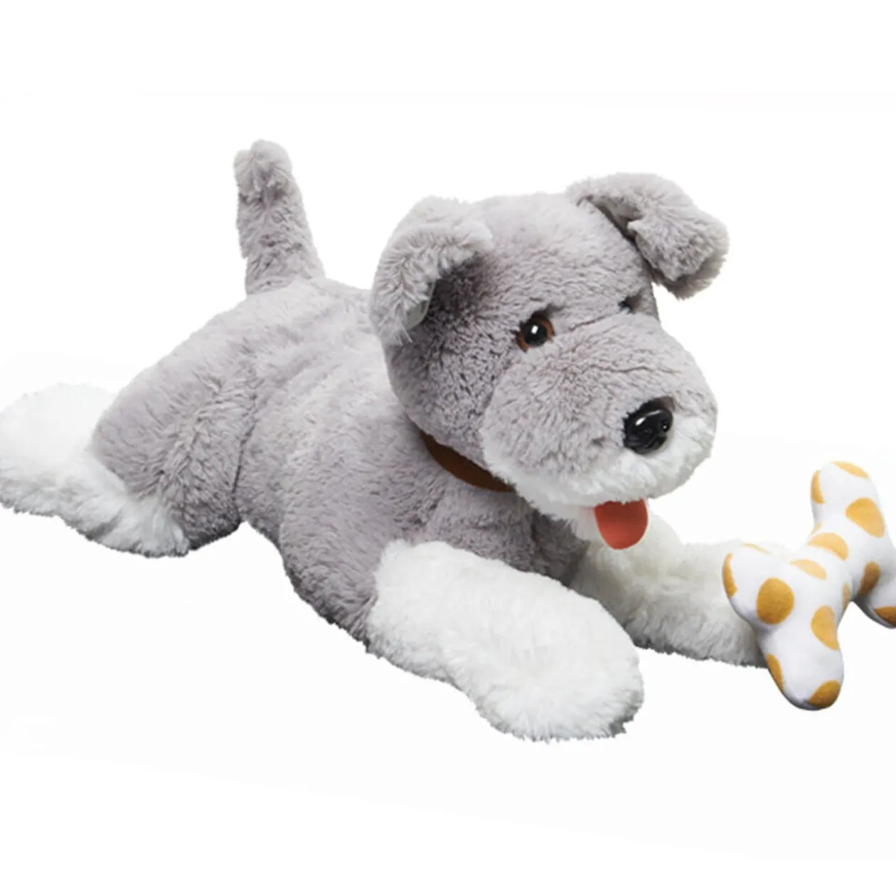 Peluche chien animé gris