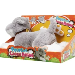 Peluche chien animé gris