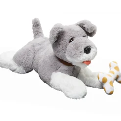 Peluche chien animé gris