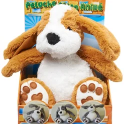 Peluche chien animé marron