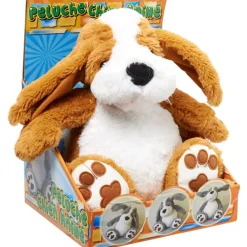 Peluche chien animé marron