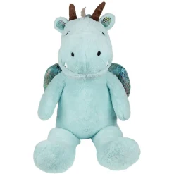 Peluche dragon polyester 100x40x30cm bleu