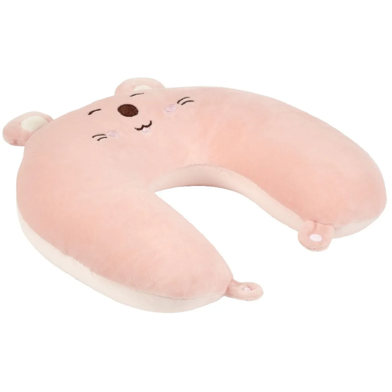 Peluche 2en1 coussin de voyage souris rose