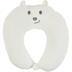Peluche 2en1 coussin de voyage ours blanc