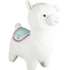 Peluche géante lama blanc cassé et bleu