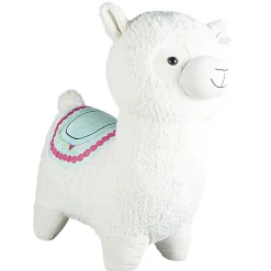 Peluche géante lama blanc cassé et bleu