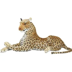 Peluche géante Léopard allongé orange et noir