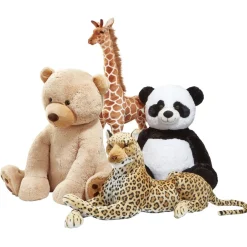 Peluche géante Léopard allongé orange et noir