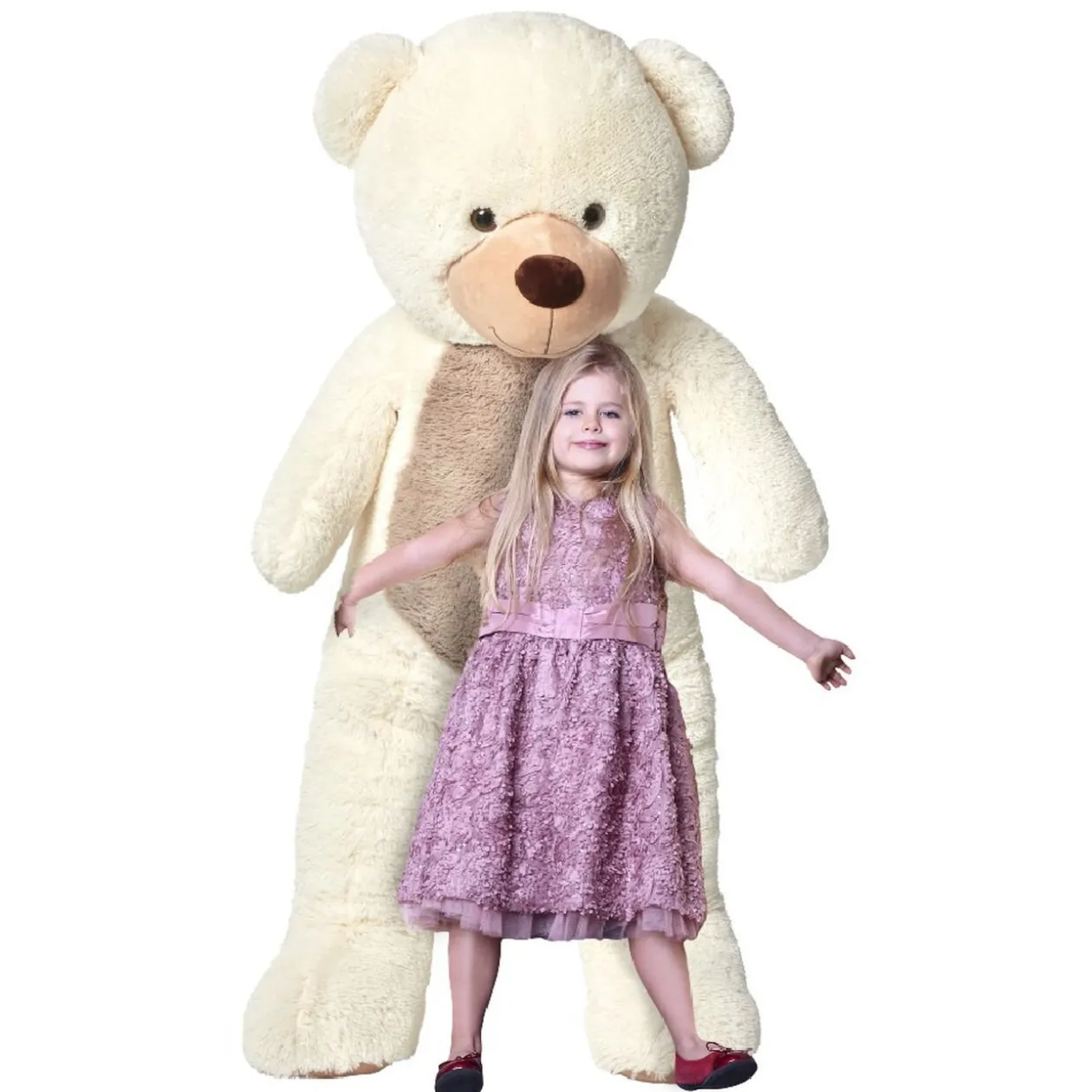 Peluche géante ourson beige crème XXL