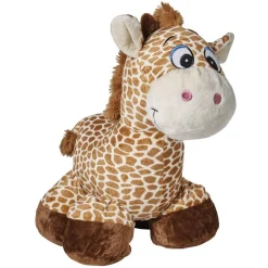 Peluche girafe gonflable marron beige h. 60 cm