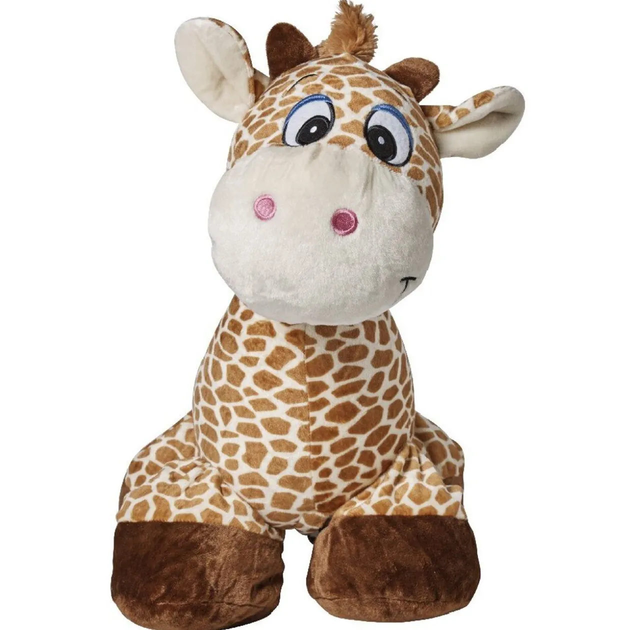 Peluche girafe gonflable marron beige h. 60 cm