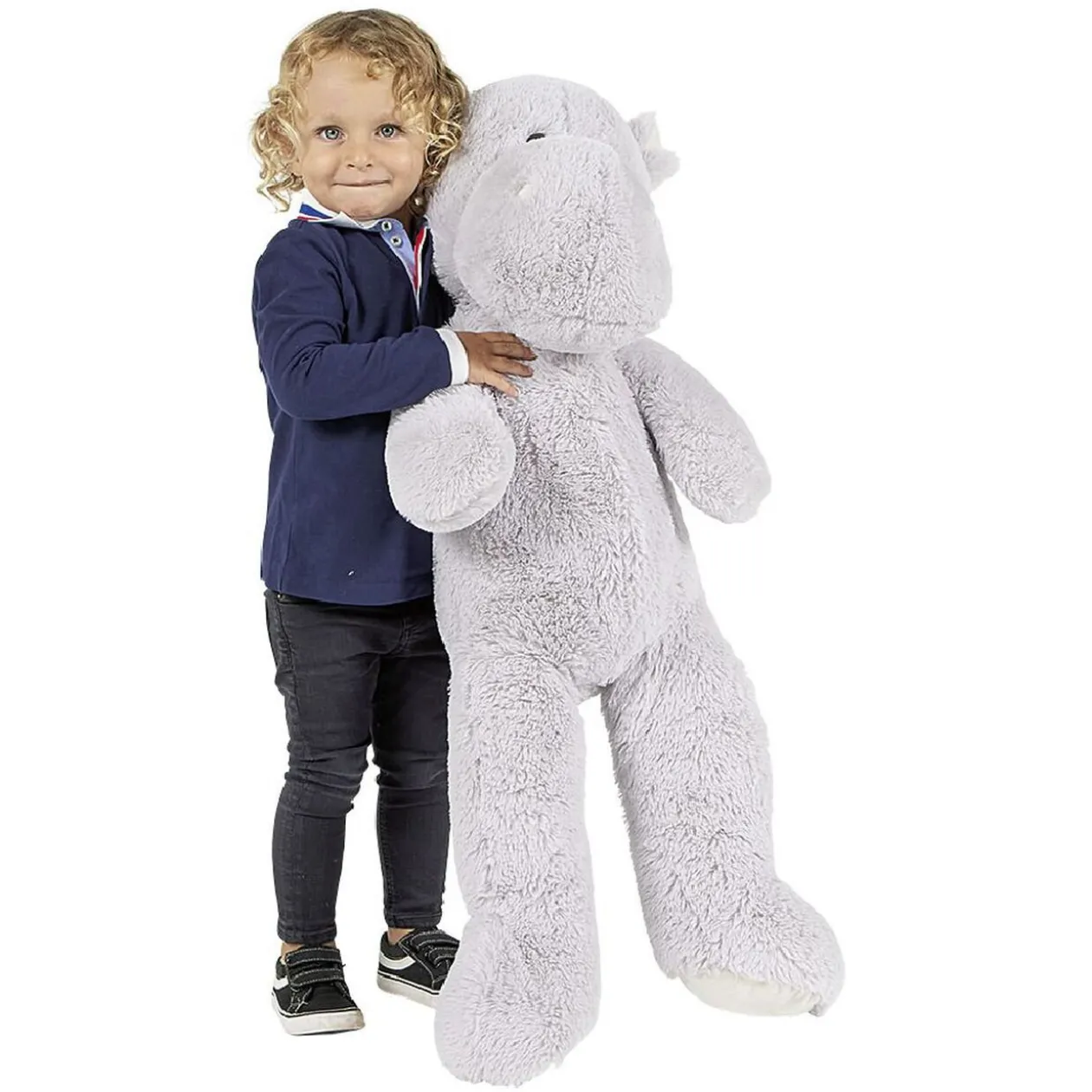 Peluche hippopotame gris L.100 cm