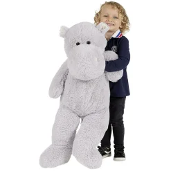 Peluche hippopotame gris L.100 cm