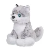 Peluche Husky blanc et gris aux yeux bleus