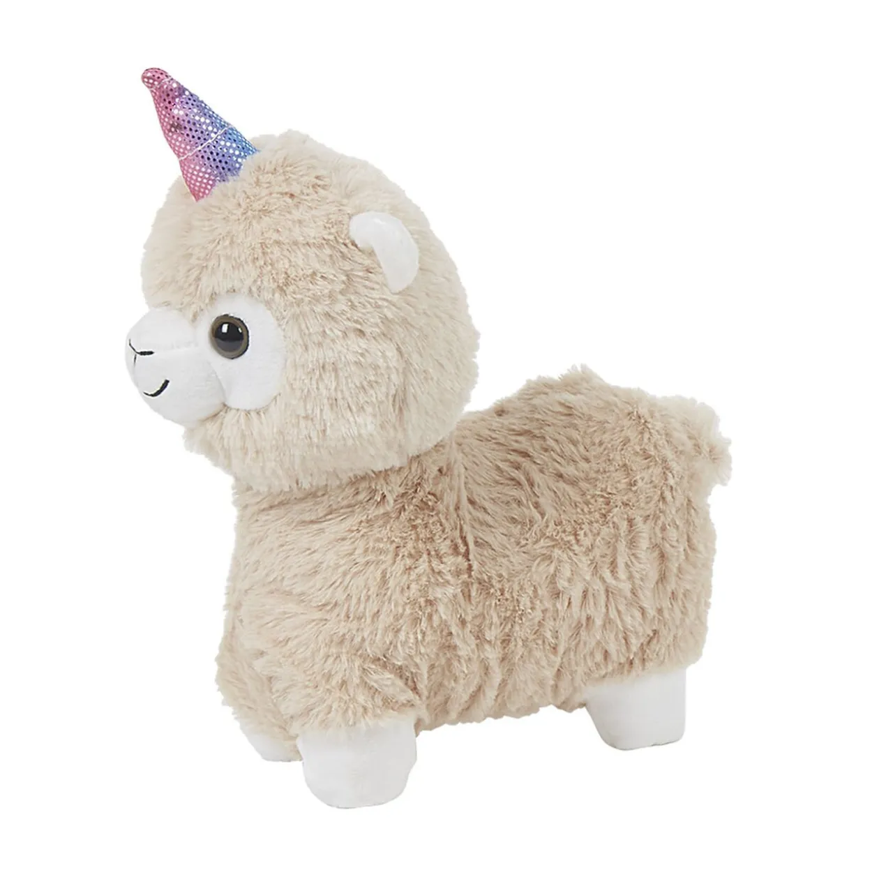 Peluche lama beige licorne