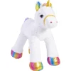Peluche licorne blanc arc en ciel