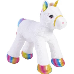 Peluche licorne blanc arc en ciel