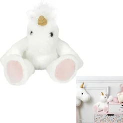Peluche licorne blanc rose doré 20x10xH30cm