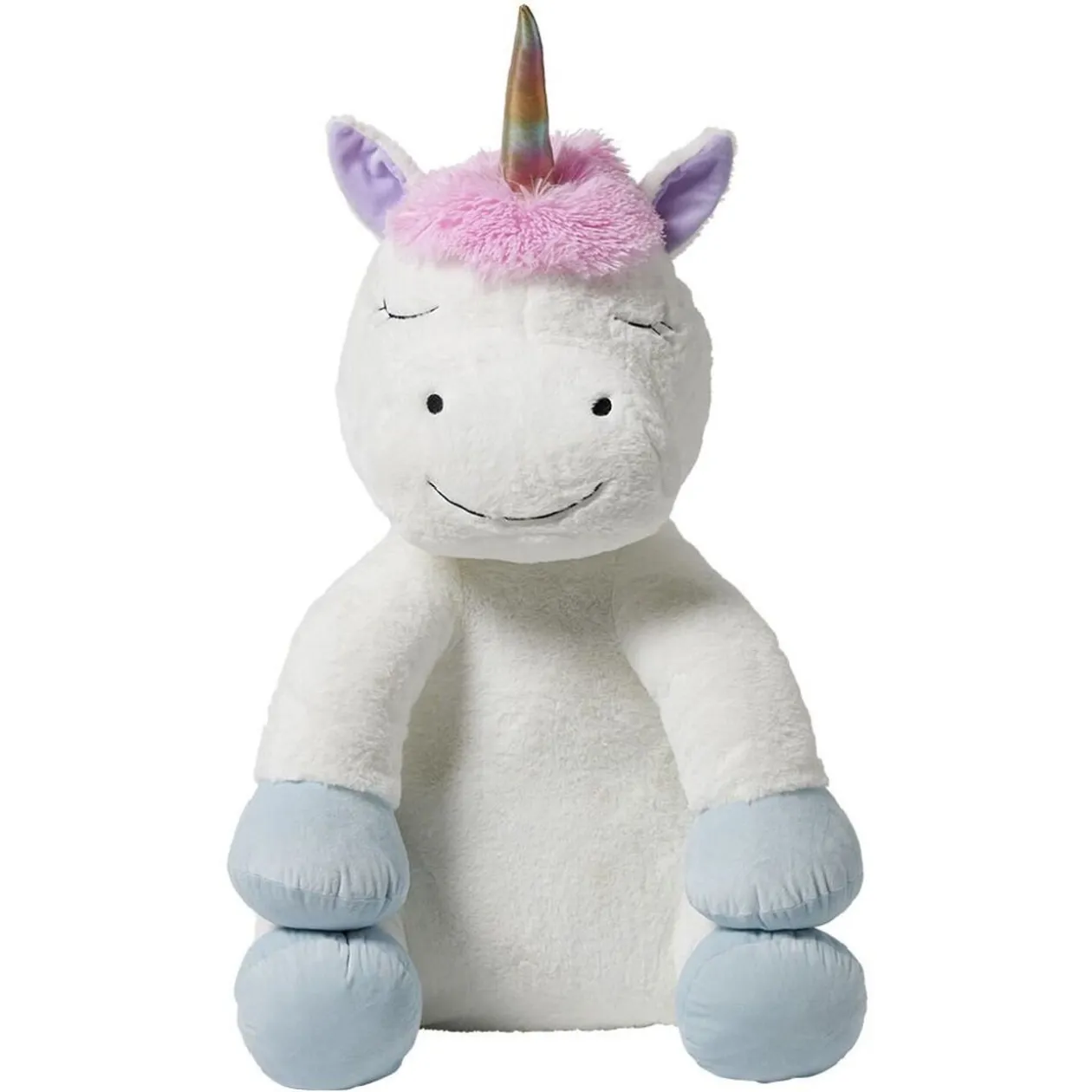 Peluche licorne polyester 80x65x65cm blanc