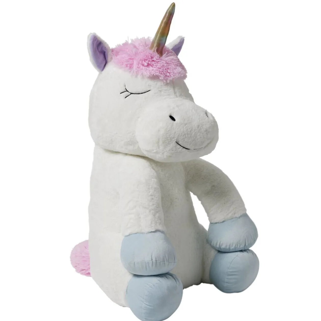 Peluche licorne polyester 80x65x65cm blanc