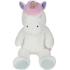 Peluche licorne polyester 100x40x30cm blanc